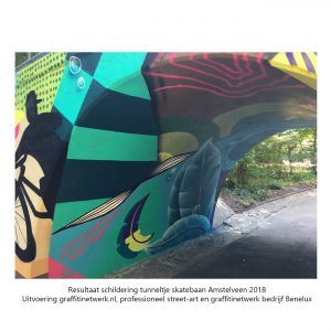 uitvoering van tunneltje skatebaan amstelveen door graffitinetwerk
